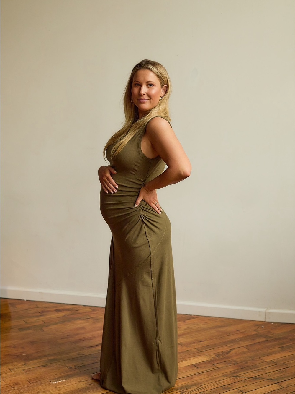 DISSH Olive Green Sleeveless Maxi Dress